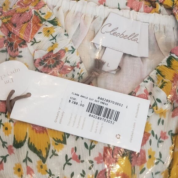 Cleobella Clara Cut Out Ankle Maxi Dress In Lucia Floral Size Large NWT - Picture 11 of 12